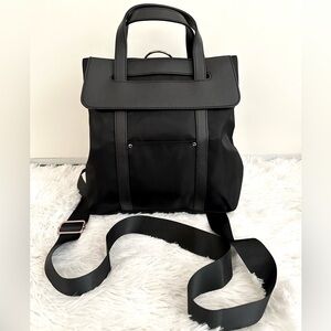 Convertible Black Women's Backpack Tote with Top Handles